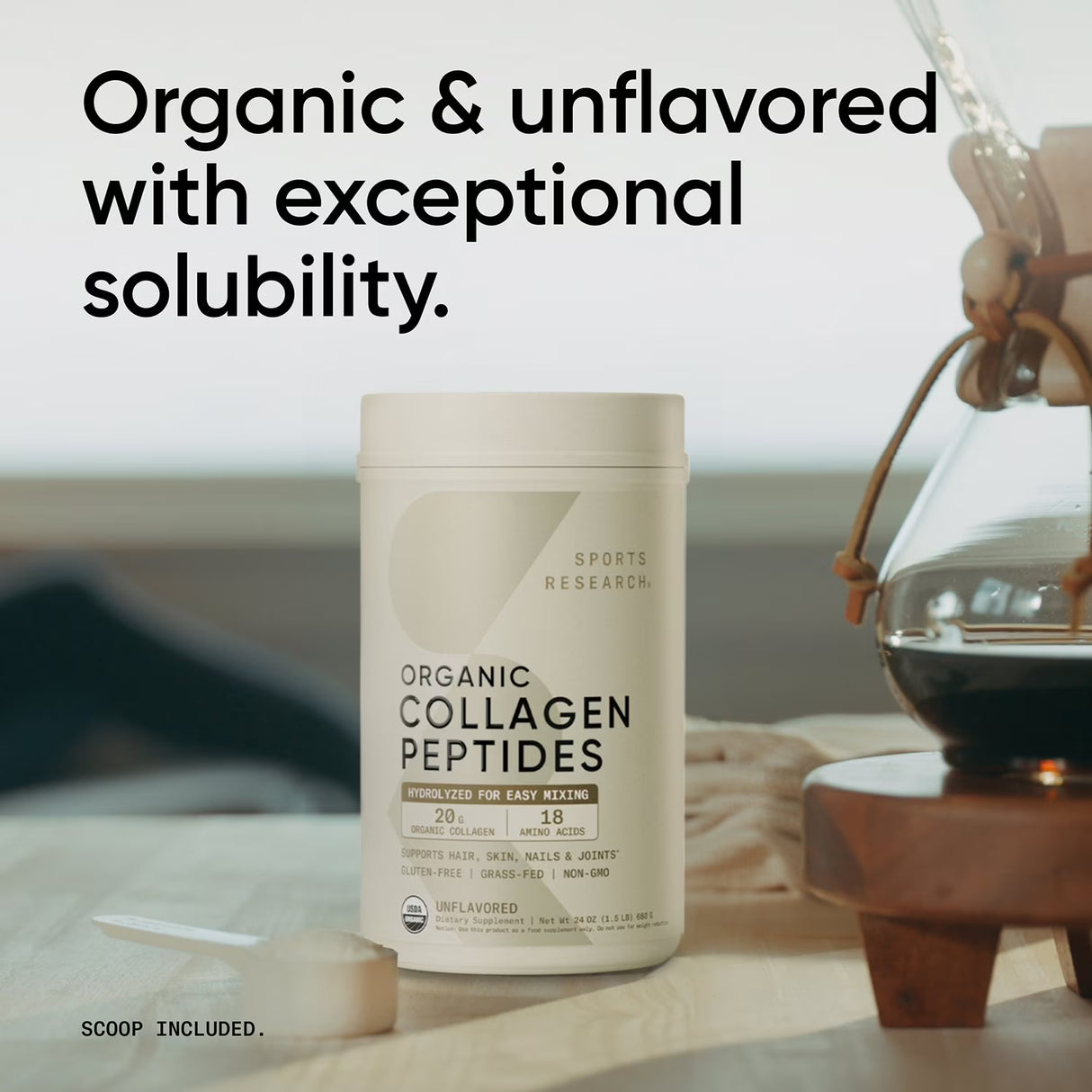 Sports Research Collagen Peptides Powder 680g