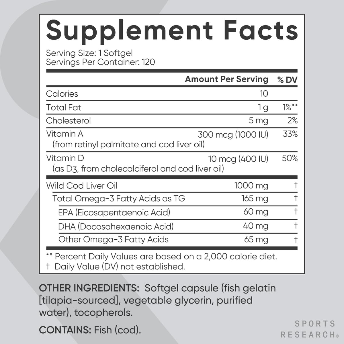 Sports Research® Alaskan Cod Liver Oil