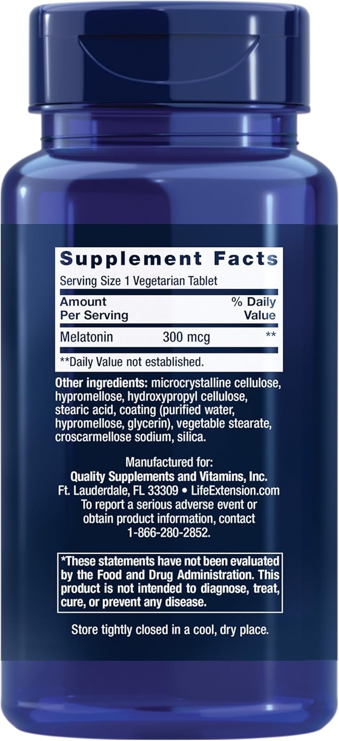 Life Extension Melatonin 6-Hour Timed Release 300mcg