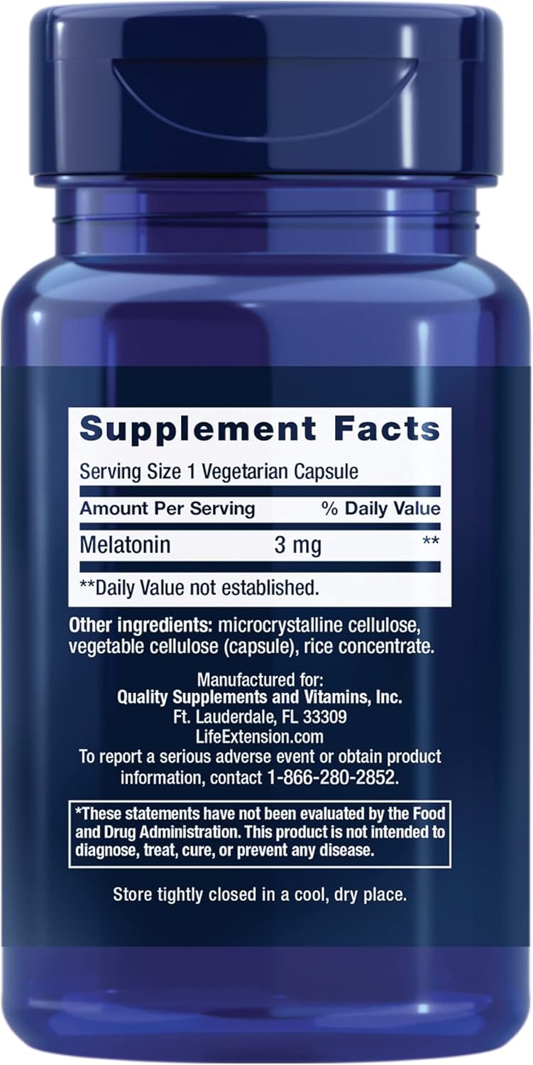 Life Extension Melatonin, 3 mg,