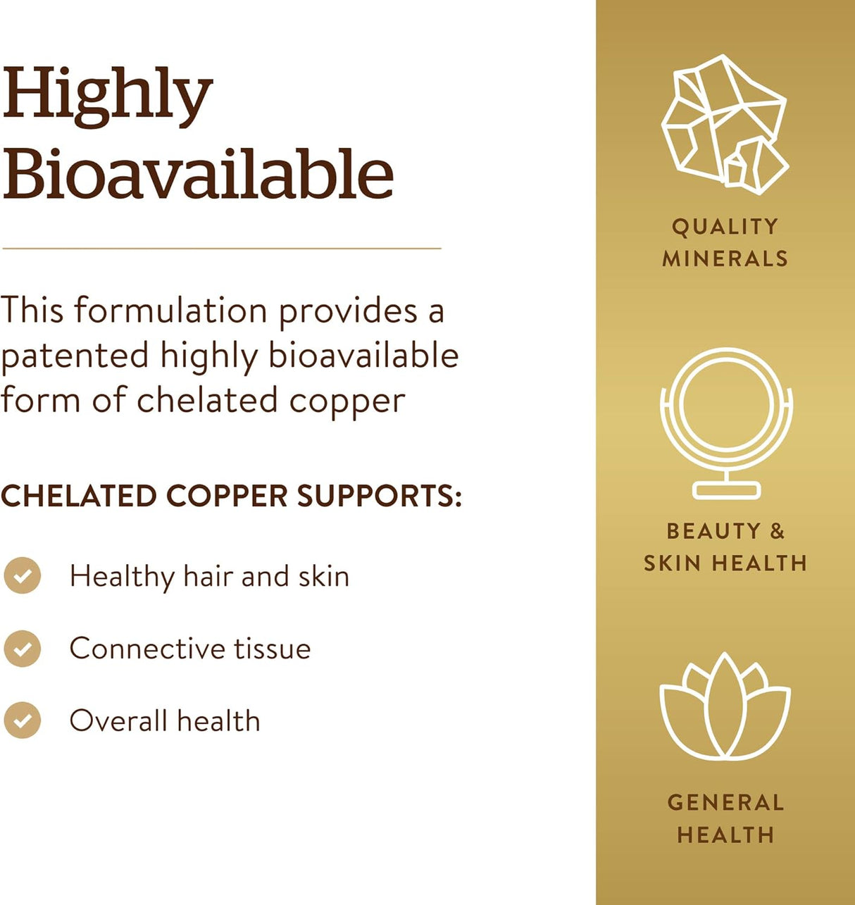 Solgar Chelated Copper, 100 Tablets