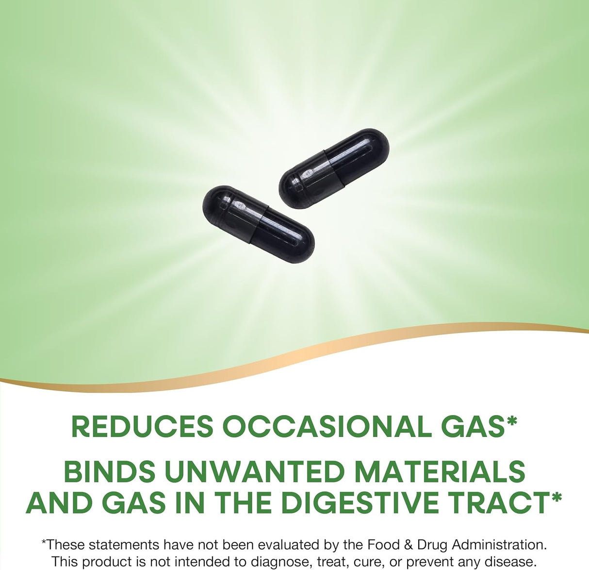 Activated Charcoal 560 mg Charcoal per serving 100 Capsules