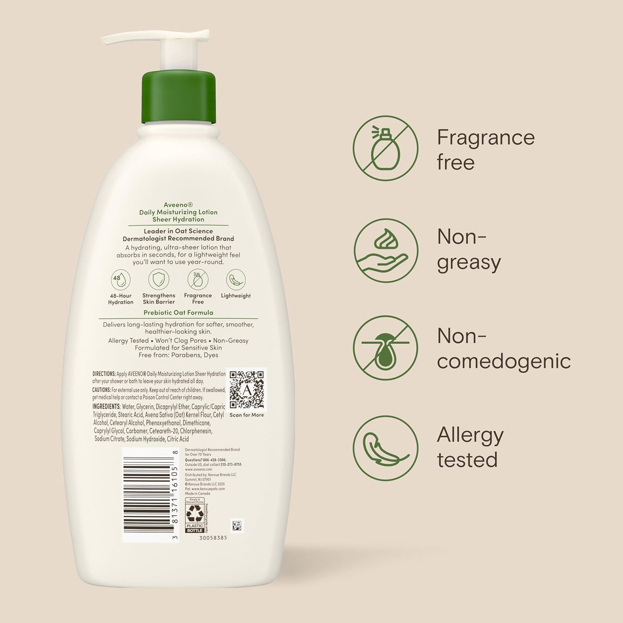 Aveeno Daily Moisturizing Body Lotion for Dry Skin 532ml