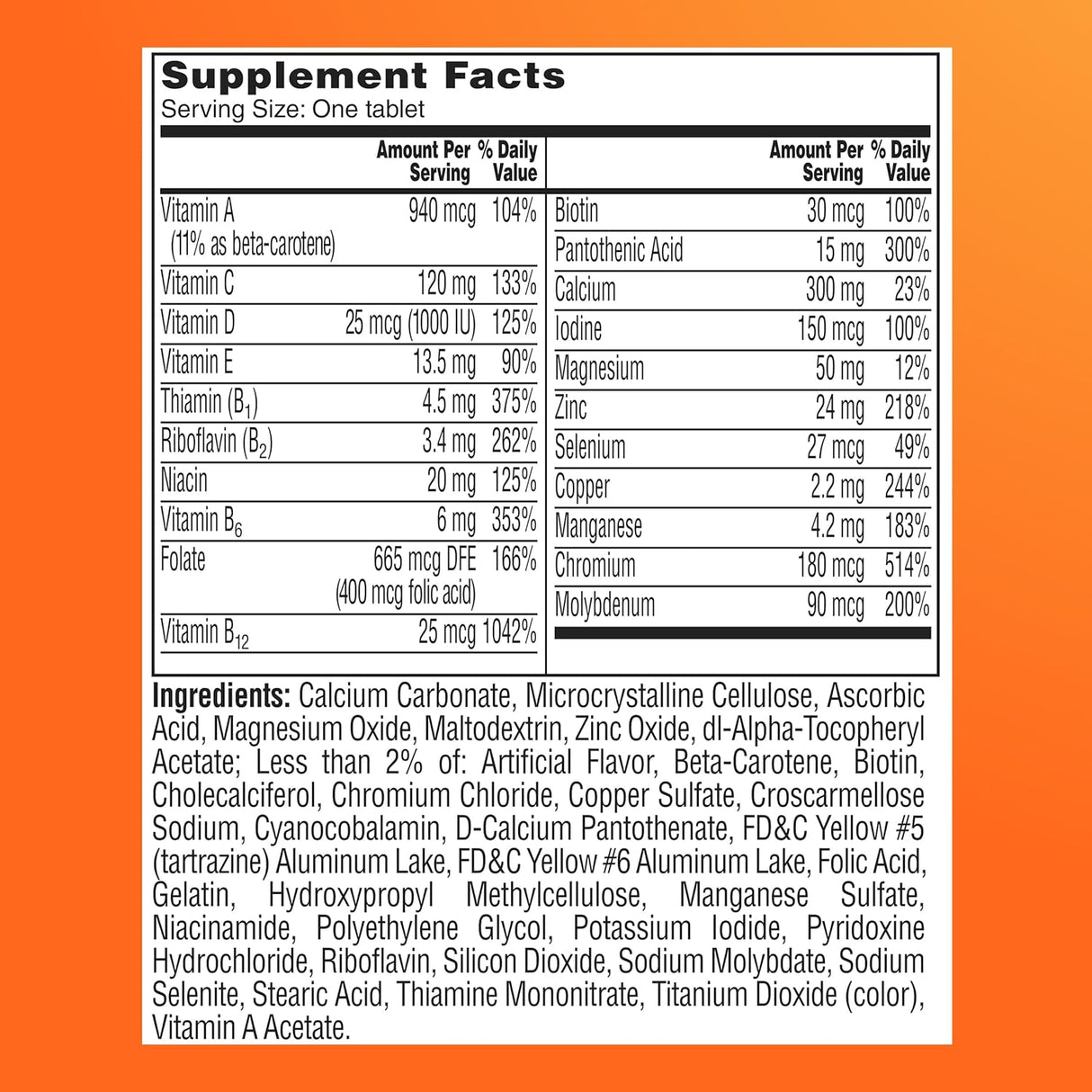 One A Day Multivitamin for Women 50+