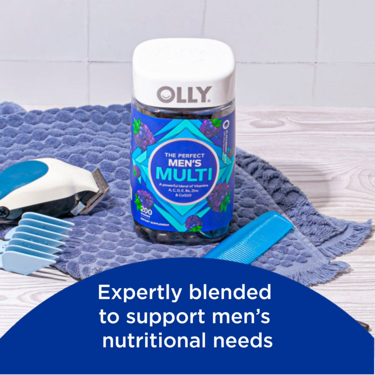 OLLY Men's Multivitamin Gummy, Blackberry, 200 ct