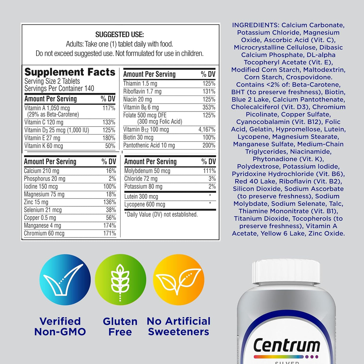 Centrum Silver Men's 50+ Multivitamin - 200 Tablets - price in Kenya