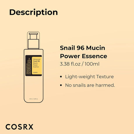 COSRX Snail Mucin 96% Power Repairing Essence 3.38 fl.oz 100ml - Kenya