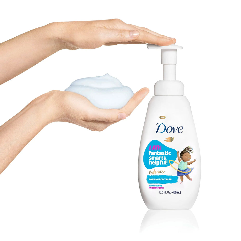 Dove Kids Care Foaming Liquid Body Wash Cotton Candy Hypoallergenic Skin Care for Kids, 13.5 oz - Kenya