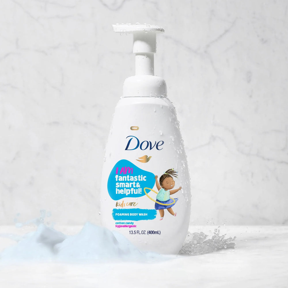 Dove Kids Care Foaming Liquid Body Wash Cotton Candy Hypoallergenic Skin Care for Kids, 13.5 oz - Kenya