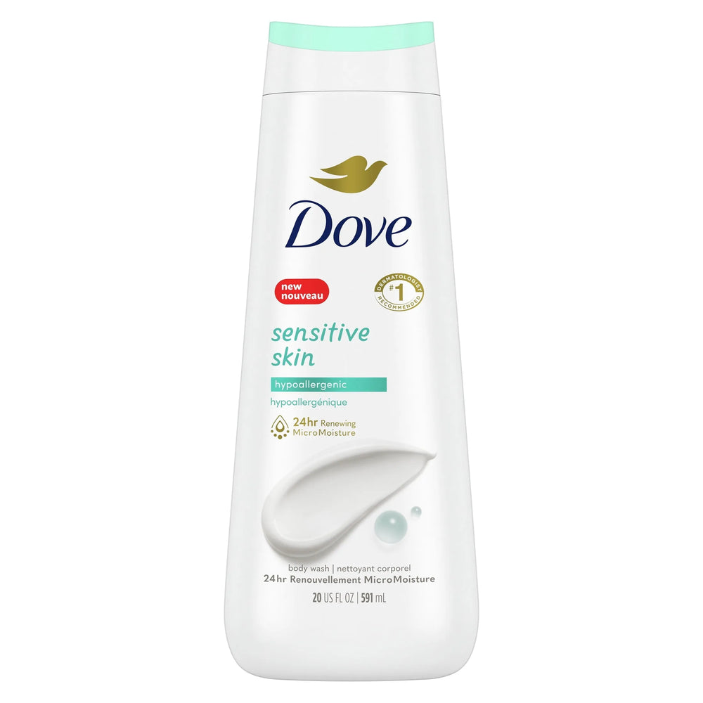 Dove Sensitive Skin Long Lasting Gentle Hypoallergenic Body Wash, 20 fl oz - Kenya