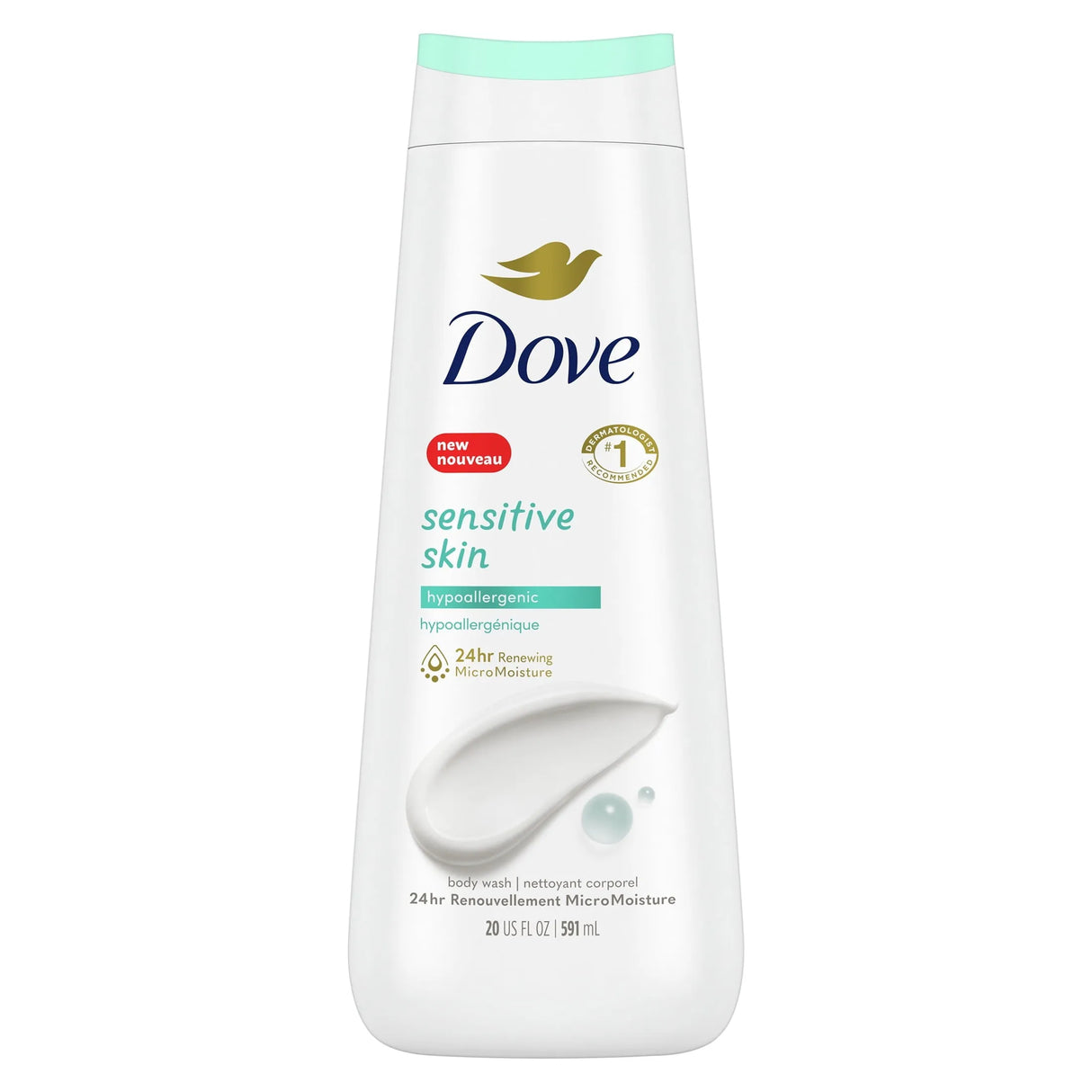 Dove Sensitive Skin Long Lasting Gentle Hypoallergenic Body Wash, 20 fl oz - Kenya