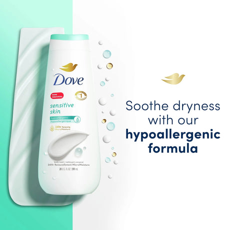 Dove Sensitive Skin Long Lasting Gentle Hypoallergenic Body Wash, 20 fl oz - Kenya