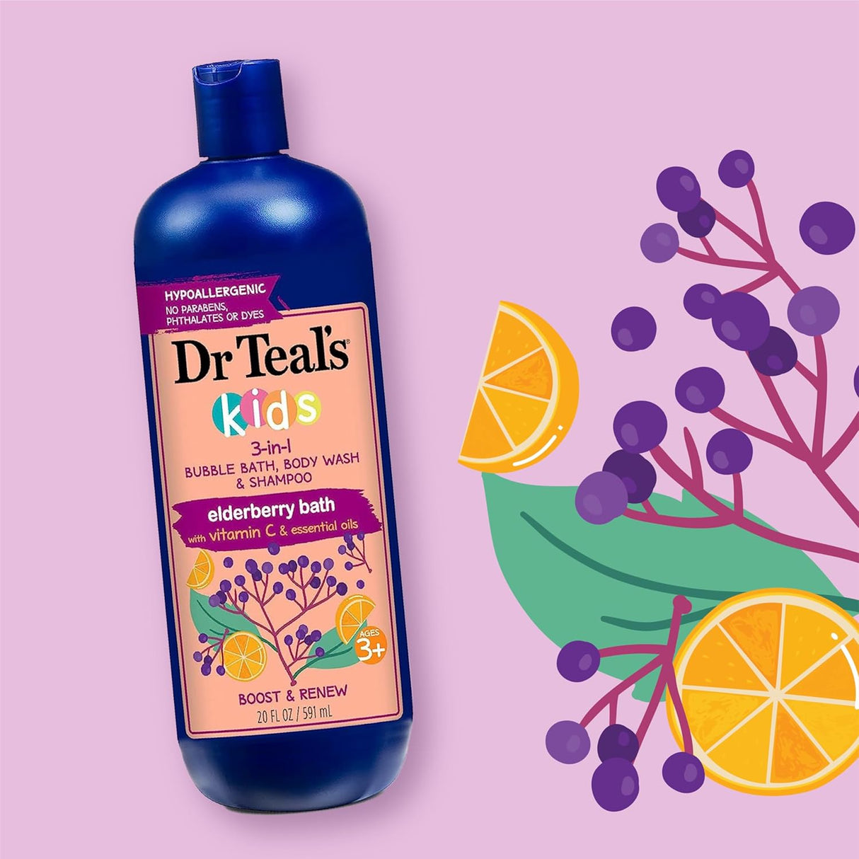 Dr Teal's Kids 3-in-1 Elderberry Bath- Kenya - Kenya