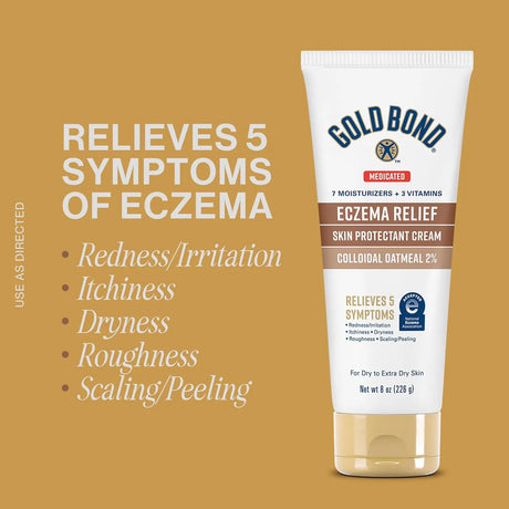 Gold Bond Medicated Eczema Relief Skin Protectant Cream, 8 oz., With 2% Colloidal Oatmeal - Kenya