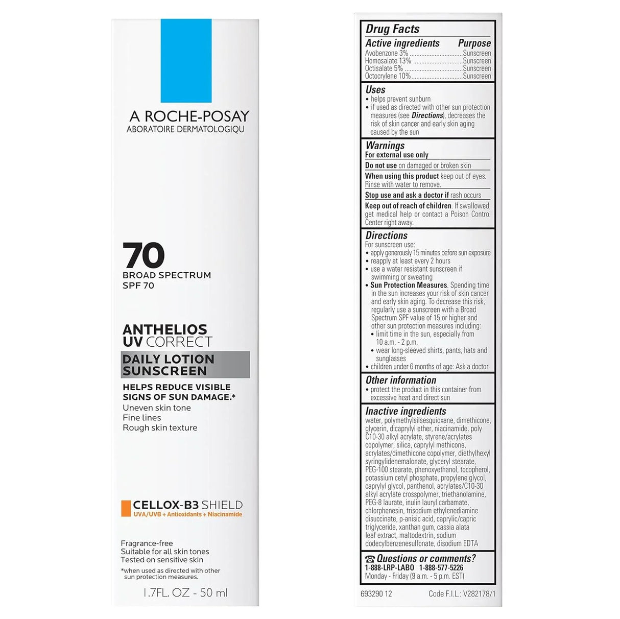 La Roche-Posay Anthelios UV Correct Sunscreen Moisturizer SPF 70 - Kenya