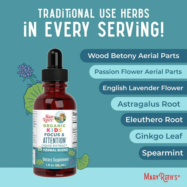 Mary Ruth's Organic Kids Focus & Attention Liquid Drops - Kenya