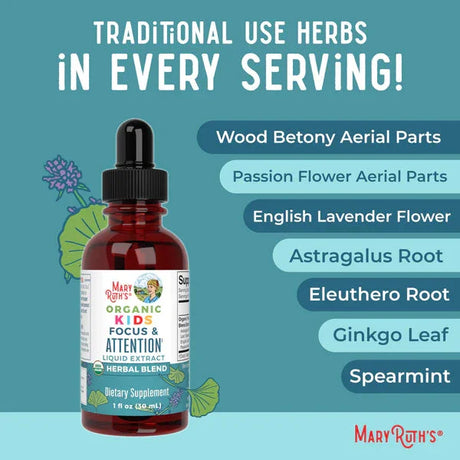 Mary Ruth's Organic Kids Focus & Attention Liquid Drops - Kenya