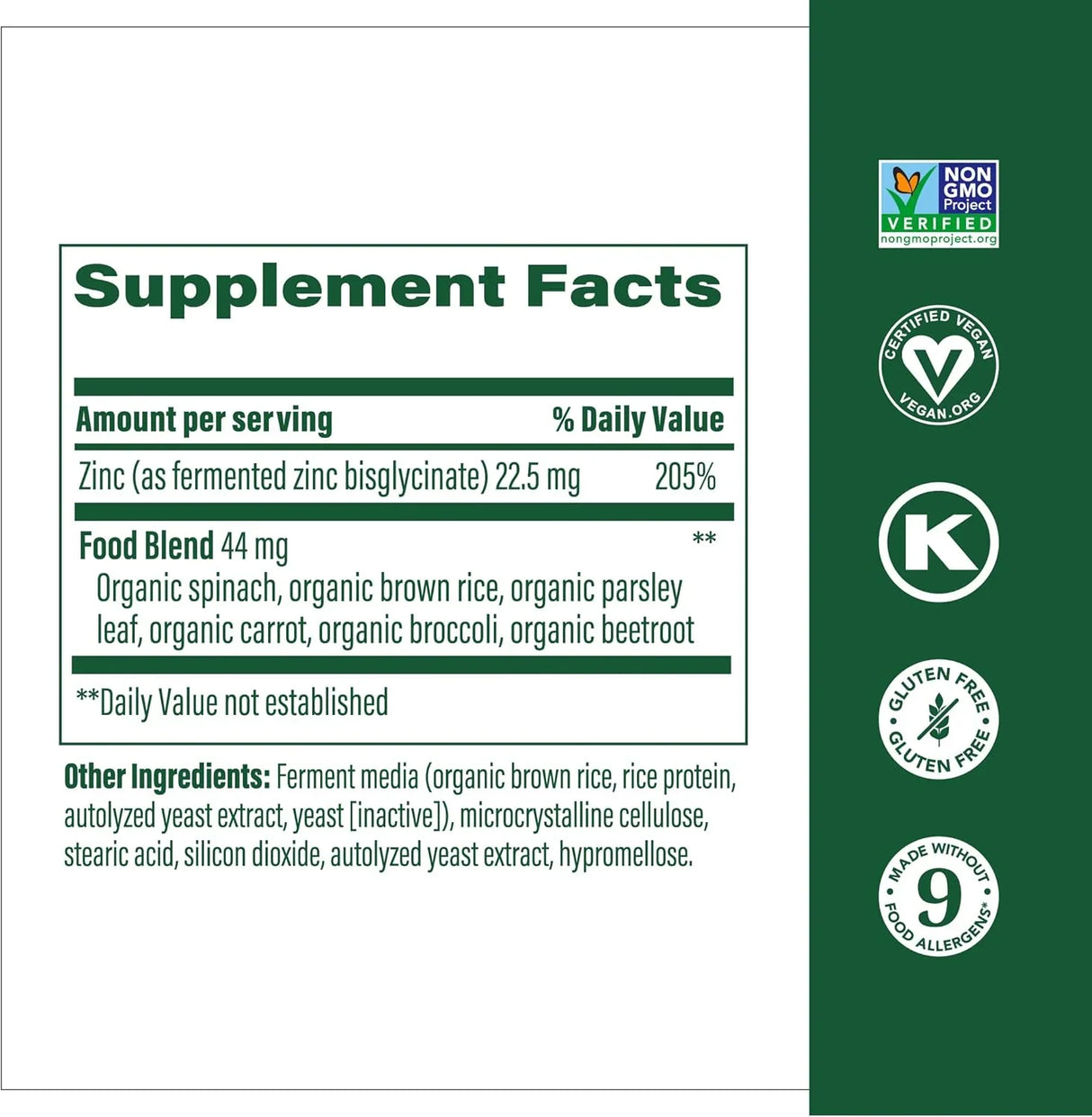 MegaFood Zinc Supplements - Vegan - Kenya
