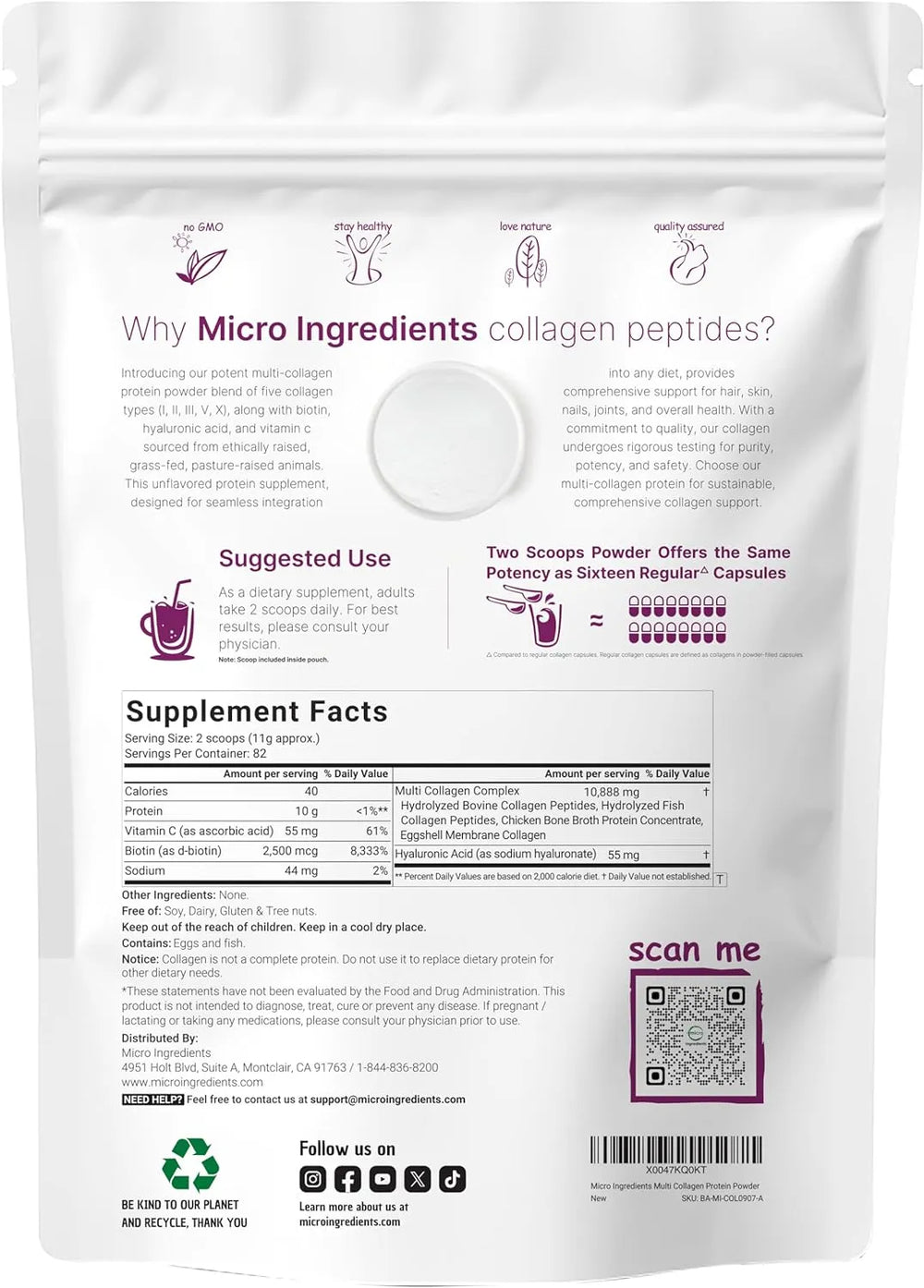 Multi Collagen Peptides Powder, Hydrolyzed Protein Peptides - Kenya