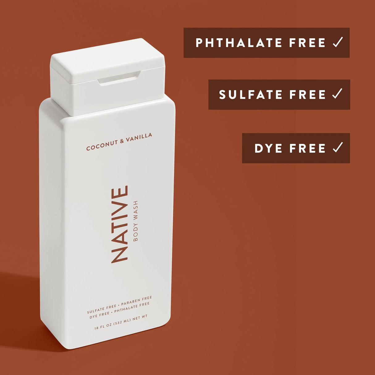 Native Body Wash, Sulfate Free, Coconut & Vanilla - Kenya