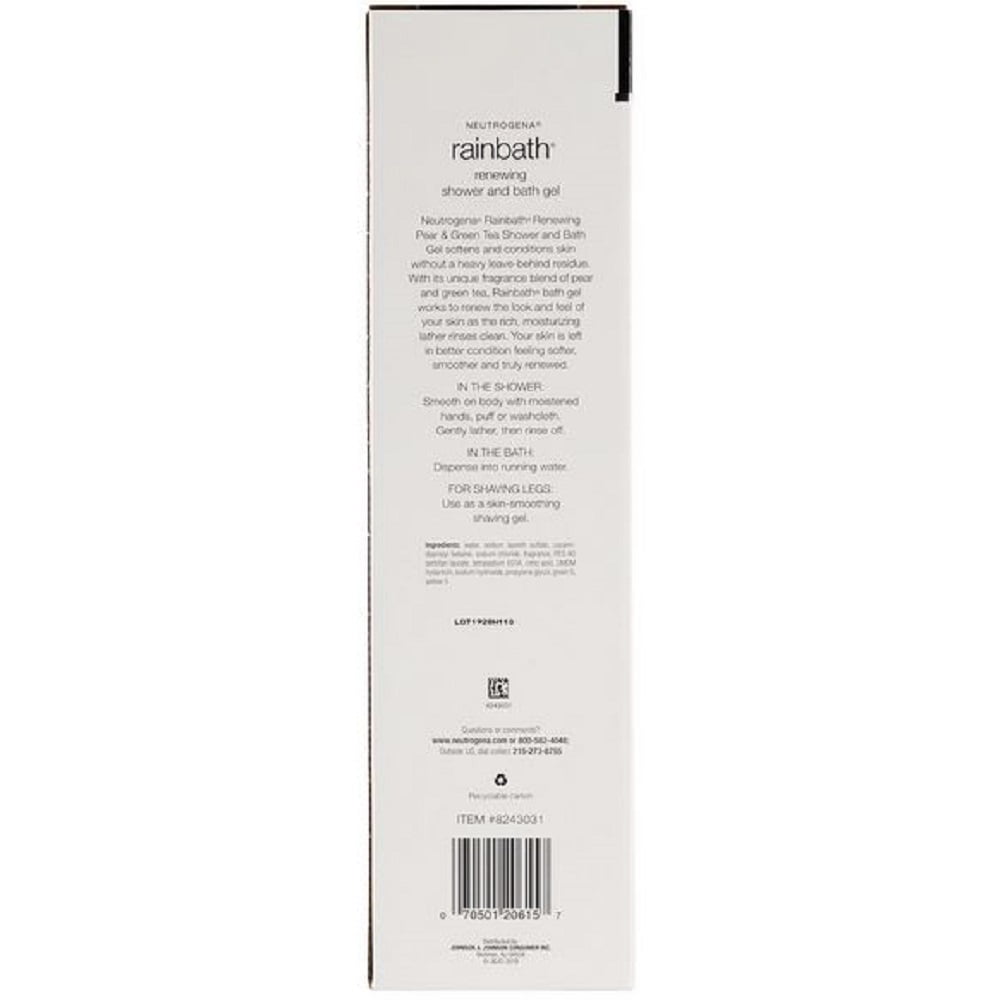 Neutrogena Rainbath Renewing Shower and Bath Gel, Pear & Green Tea Fragrance, 40 Oz Pump Bottle - Kenya