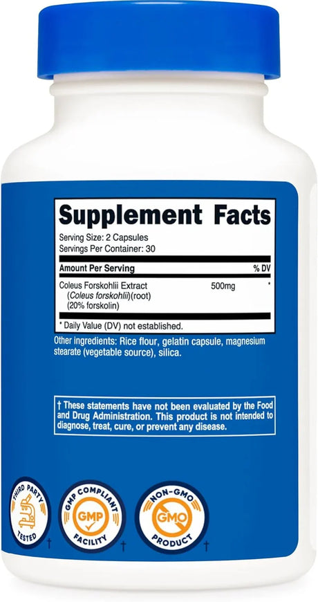 Nutricost Coleus Forskohlii 500mg 60 Capsules - Kenya