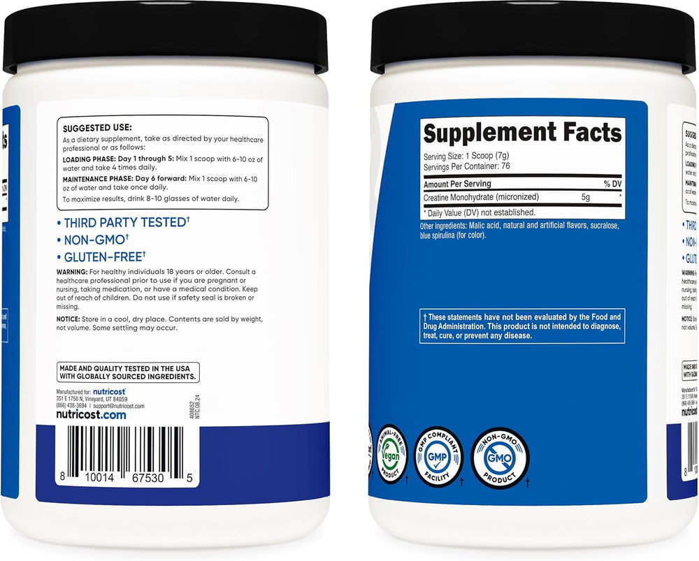 Nutricost Creatine Monohydrate Powder (Blue Raspberry) - Kenya - Kenya
