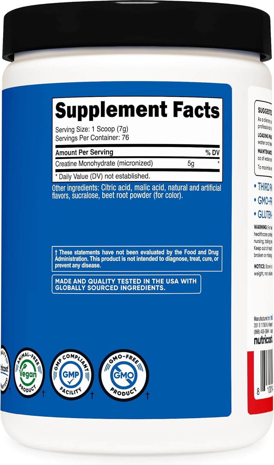 Nutricost Creatine Monohydrate Powder Fruit Punch- Kenya - Kenya