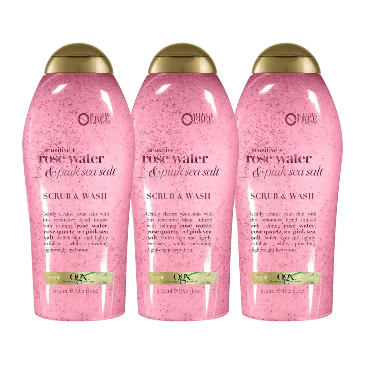 OGX Sensitive + Pink Sea Salt & Rosewater Body Scrub - Kenya
