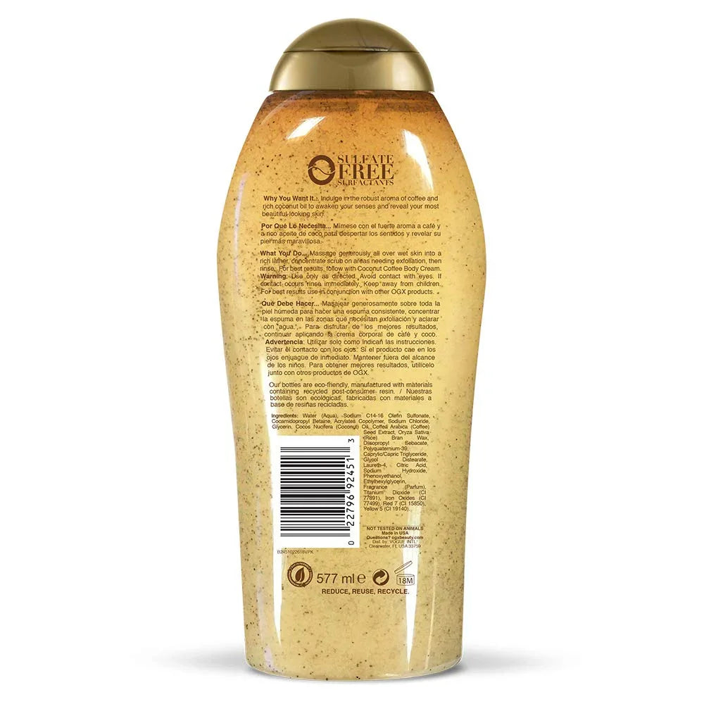 OGX Smoothing + Coconut Coffee Exfoliating Body Scrub - Kenya