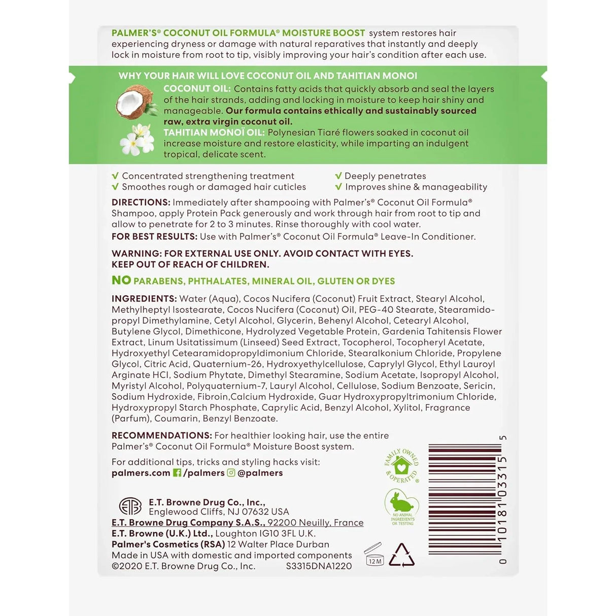 Palmer's Coconut Oil Deep Conditioning Protein Pack - Kenya