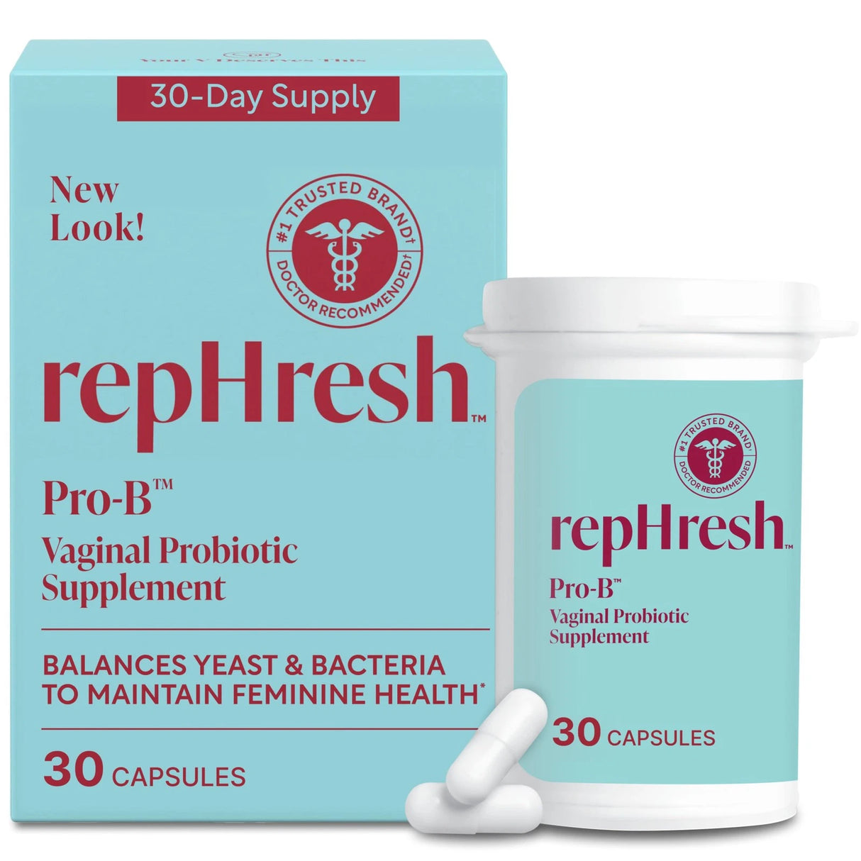 RepHresh Pro-B Probiotic Feminine Supplement.