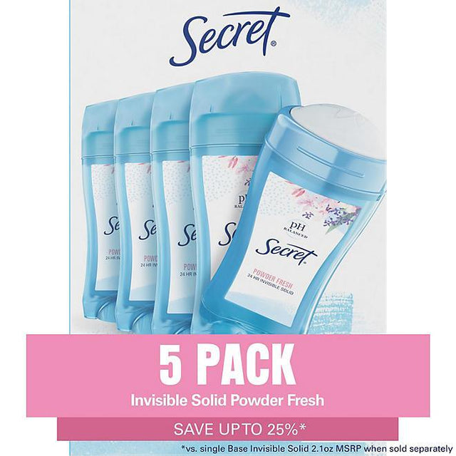 SECRET ORIGINAL INVISIBLE SOLID DEODORANT 5 PACK - Kenya