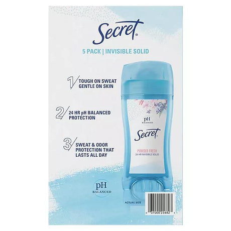 SECRET ORIGINAL INVISIBLE SOLID DEODORANT 5 PACK - Kenya