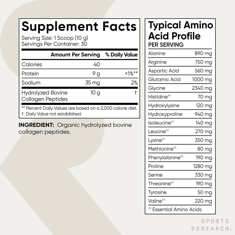 Sports Research® Organic Collagen Peptides Type I & III - Kenya