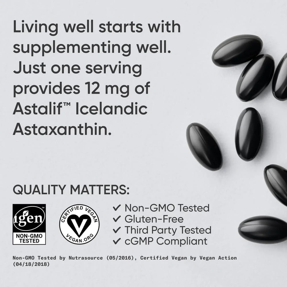 Sports Research Vegan Astaxanthin 12mg with Organic Coconut Oil - Kenya