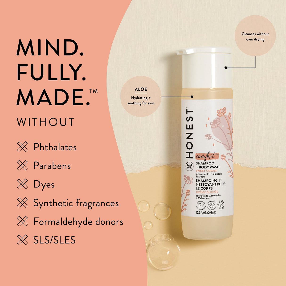 The Honest Shampoo + Body Wash, Sweet Cream - Kenya