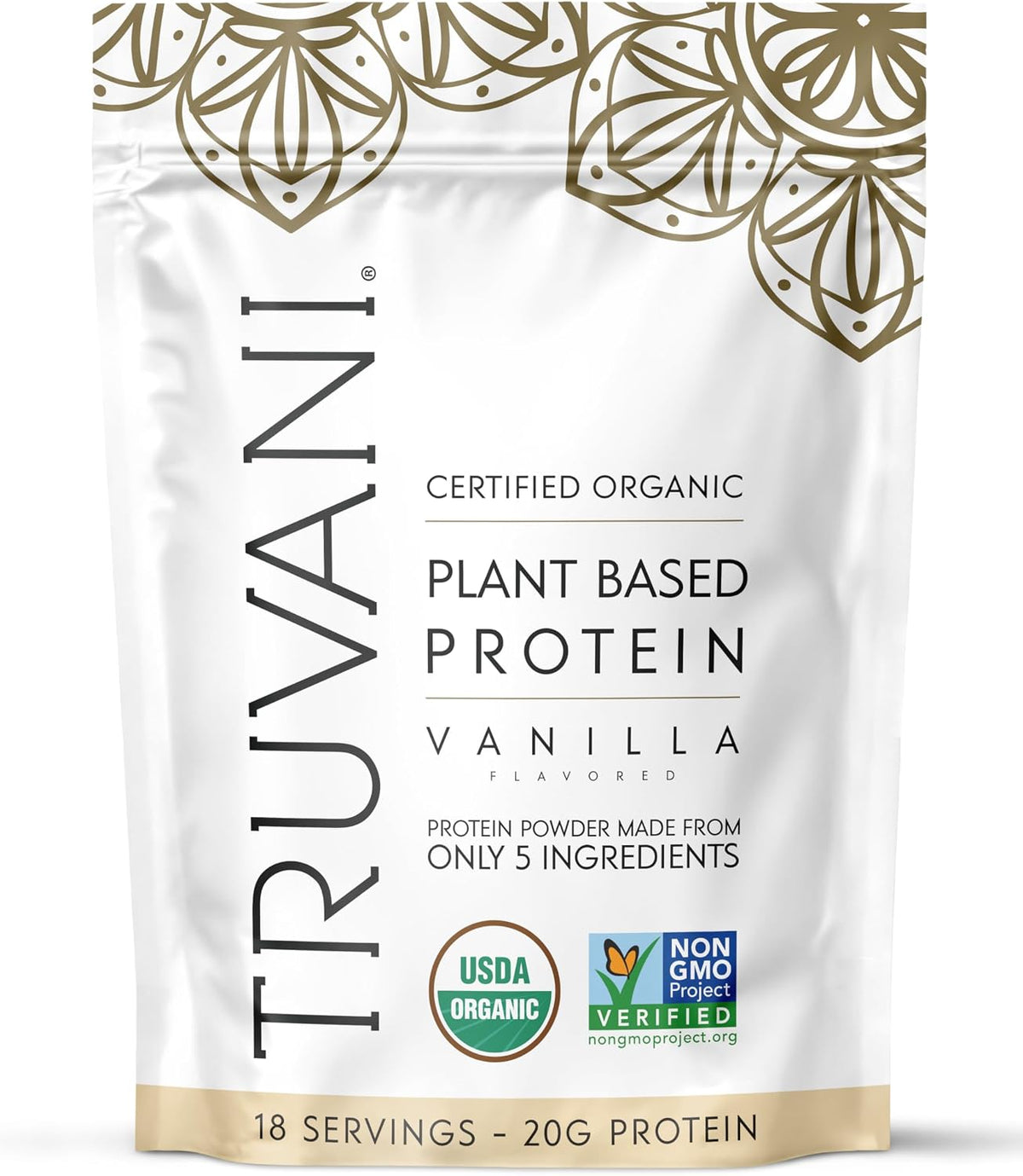 Truvani Organic Plant Based Protein Powder | Vanilla 534g