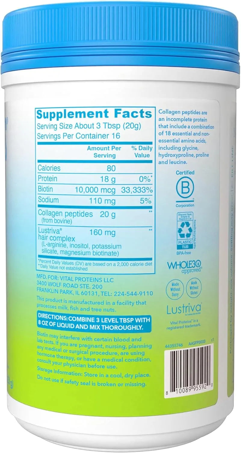 Vital Proteins Collagen Peptides Hair Complex 323g - Kenya