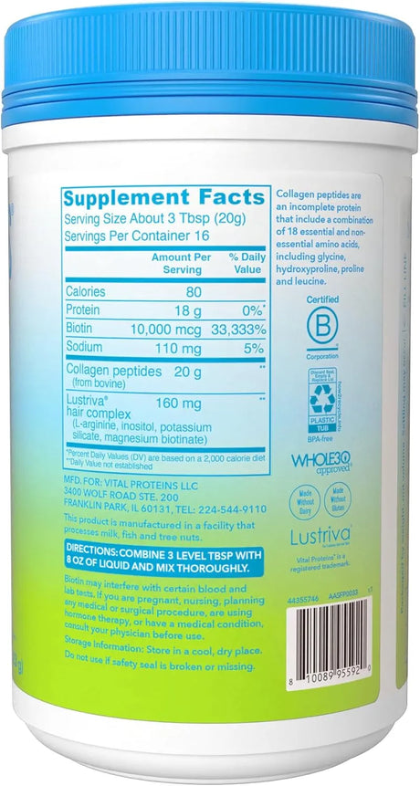 Vital Proteins Collagen Peptides Hair Complex 323g - Kenya