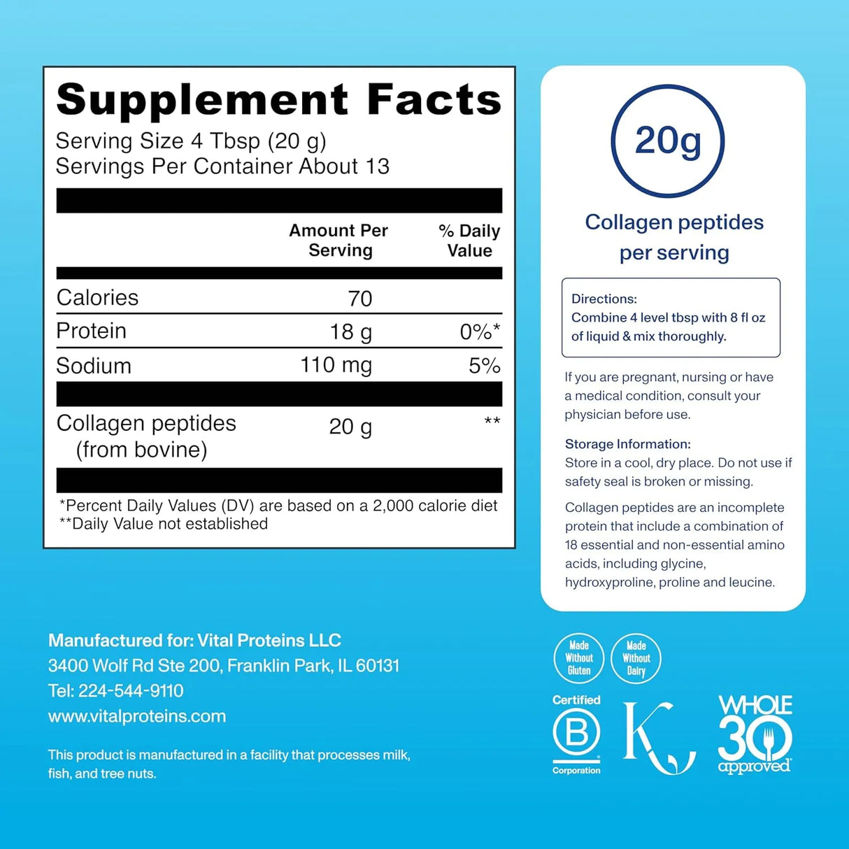 Vital Proteins Collagen Peptides Powder 265G - Kenya