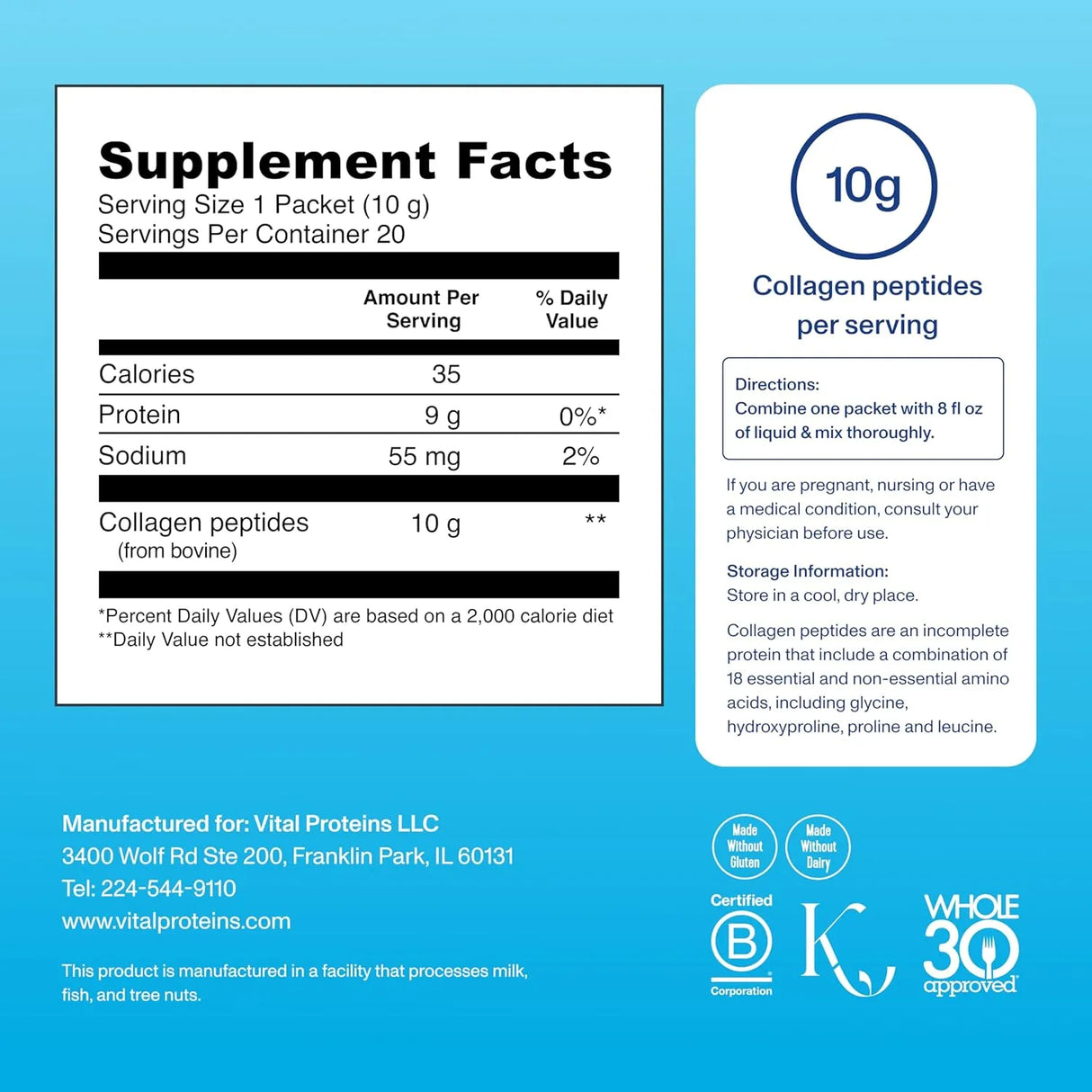 Vital Proteins Collagen Peptides Powder Packets (20 Pkts) - Kenya