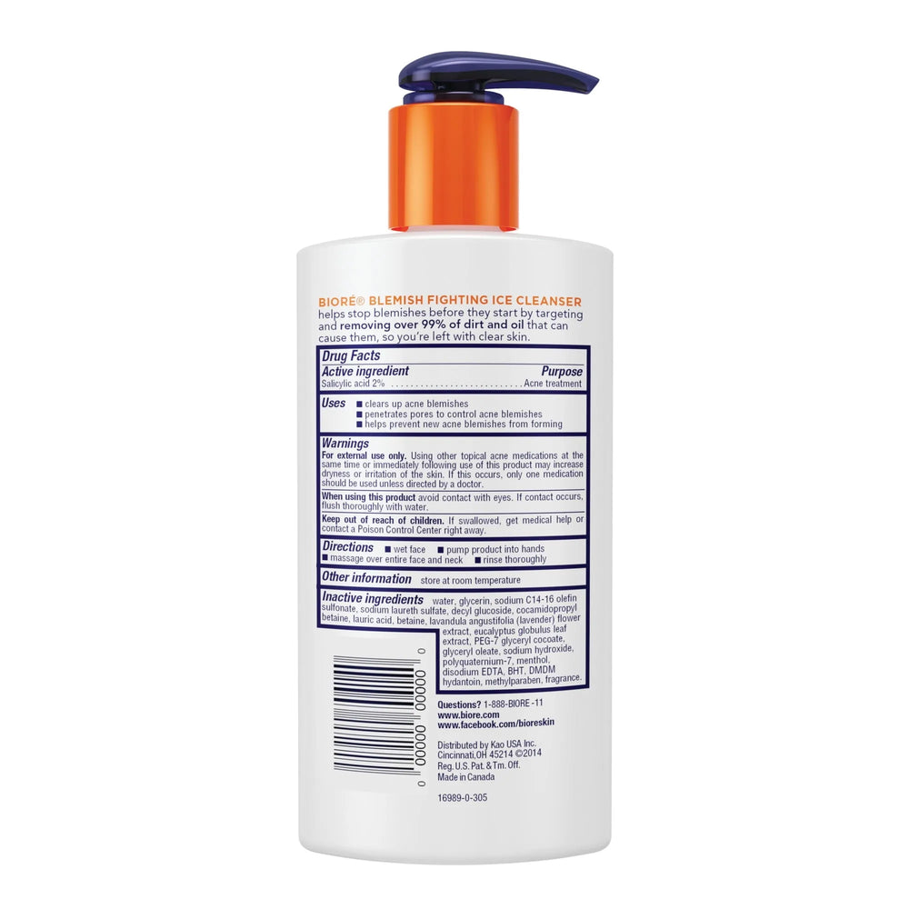 Biore 2% Salicylic Acid Blemish-Fighting Ice Cleanser Acne Treatment - Kenya