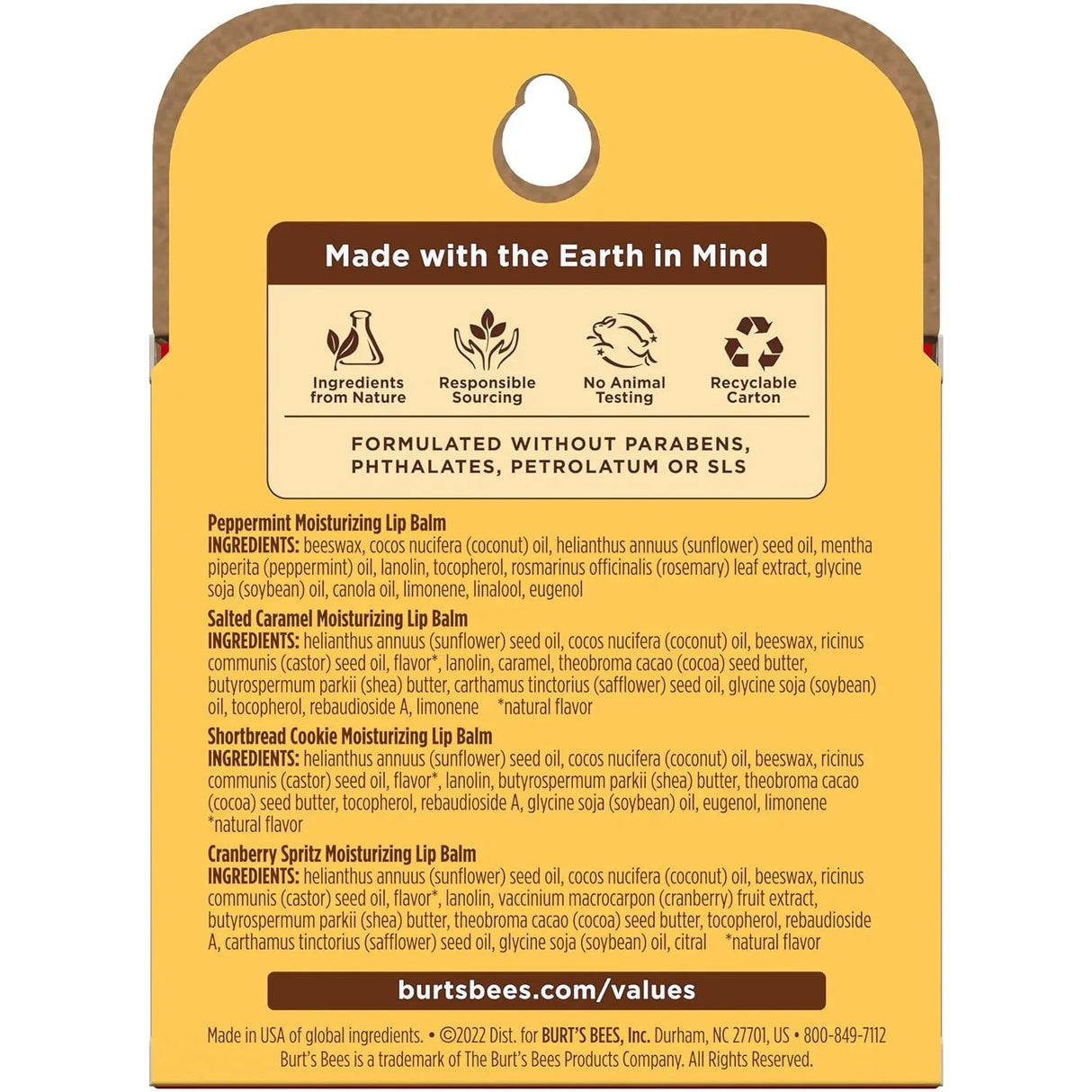 Burt's Bees 4 Lip Balms,(4-Pack) - Kenya