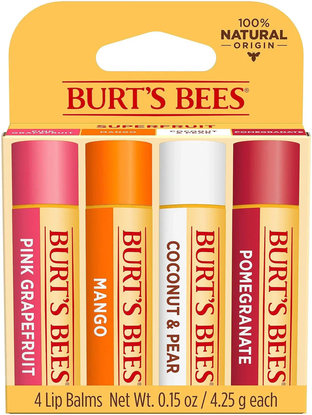Burt's Bees Lip Balm, Moisturizing Lip Care, SuperFruit (4-Pack) - Kenya
