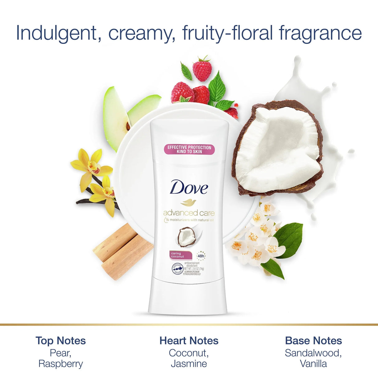 Dove Advanced Care Caring Coconut Antiperspirant Deodorant 2.6 oz. - Kenya
