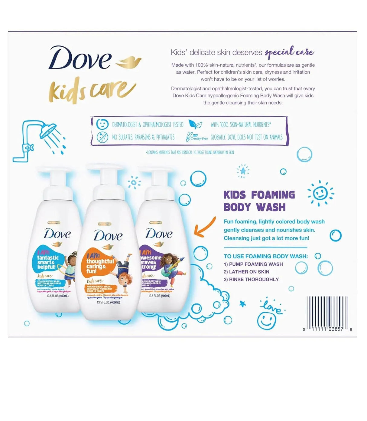 Dove Kids Care Foaming Body Wash, Variety Pack - Kenya