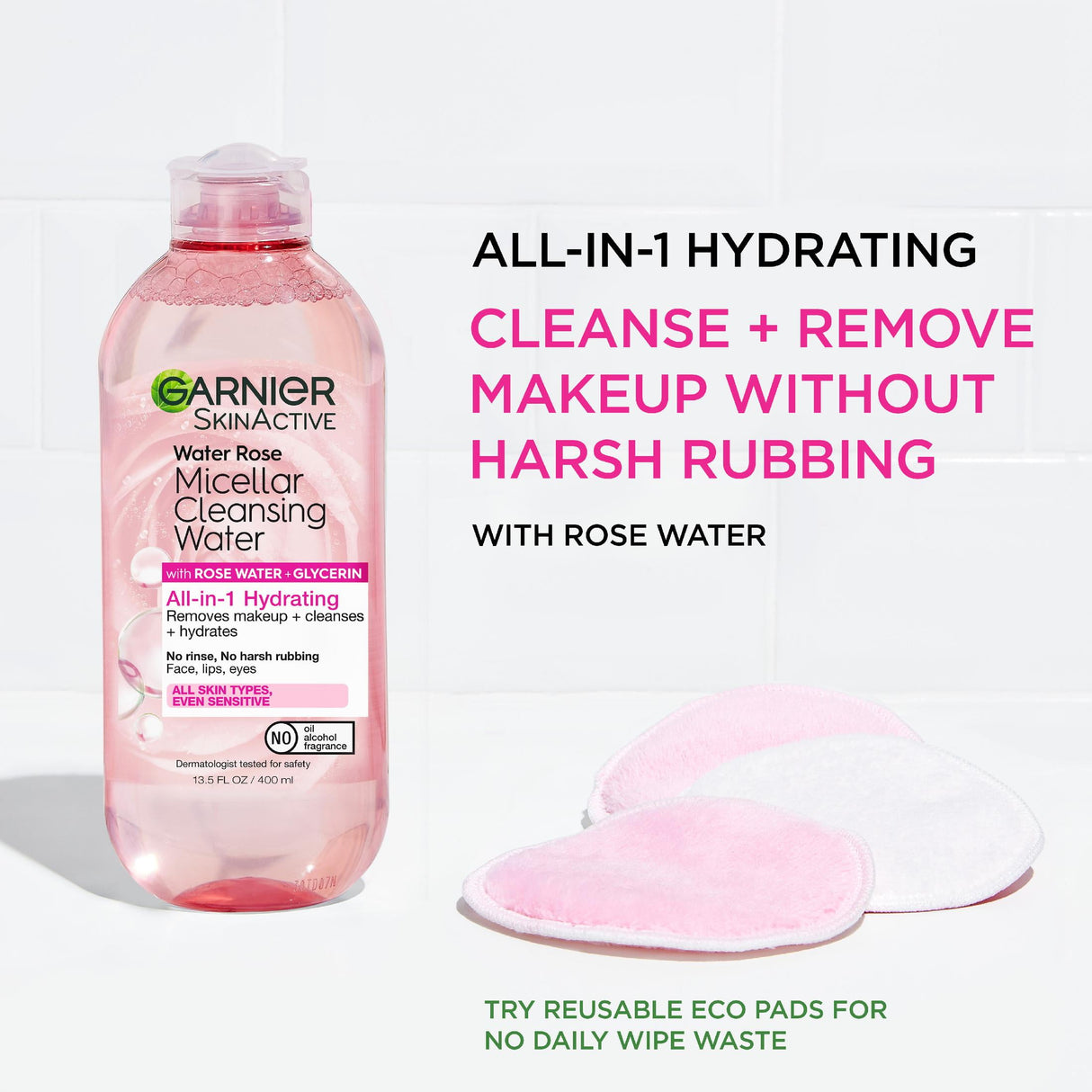 Garnier SkinActive Rose Water Micellar Cleansing Water, 13.5 fl oz - Kenya