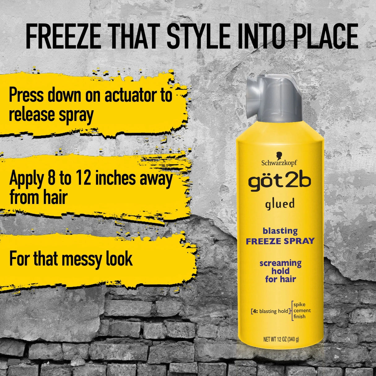 Got2b Glued Blasting Freeze Hairspray, 12 oz - Kenya