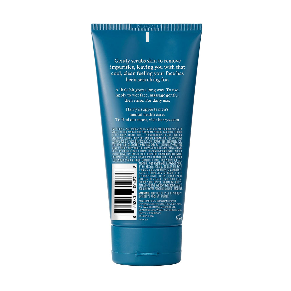Harry's Men's Exfoliating Face Wash with Peppermint and Eucalyptus, 5.1 fl oz - Kenya